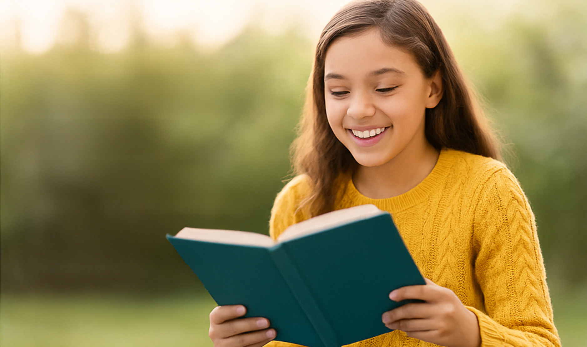 Kind liest ein Buch